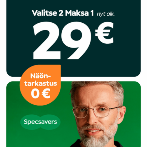 Valitse 2 maksa 1 